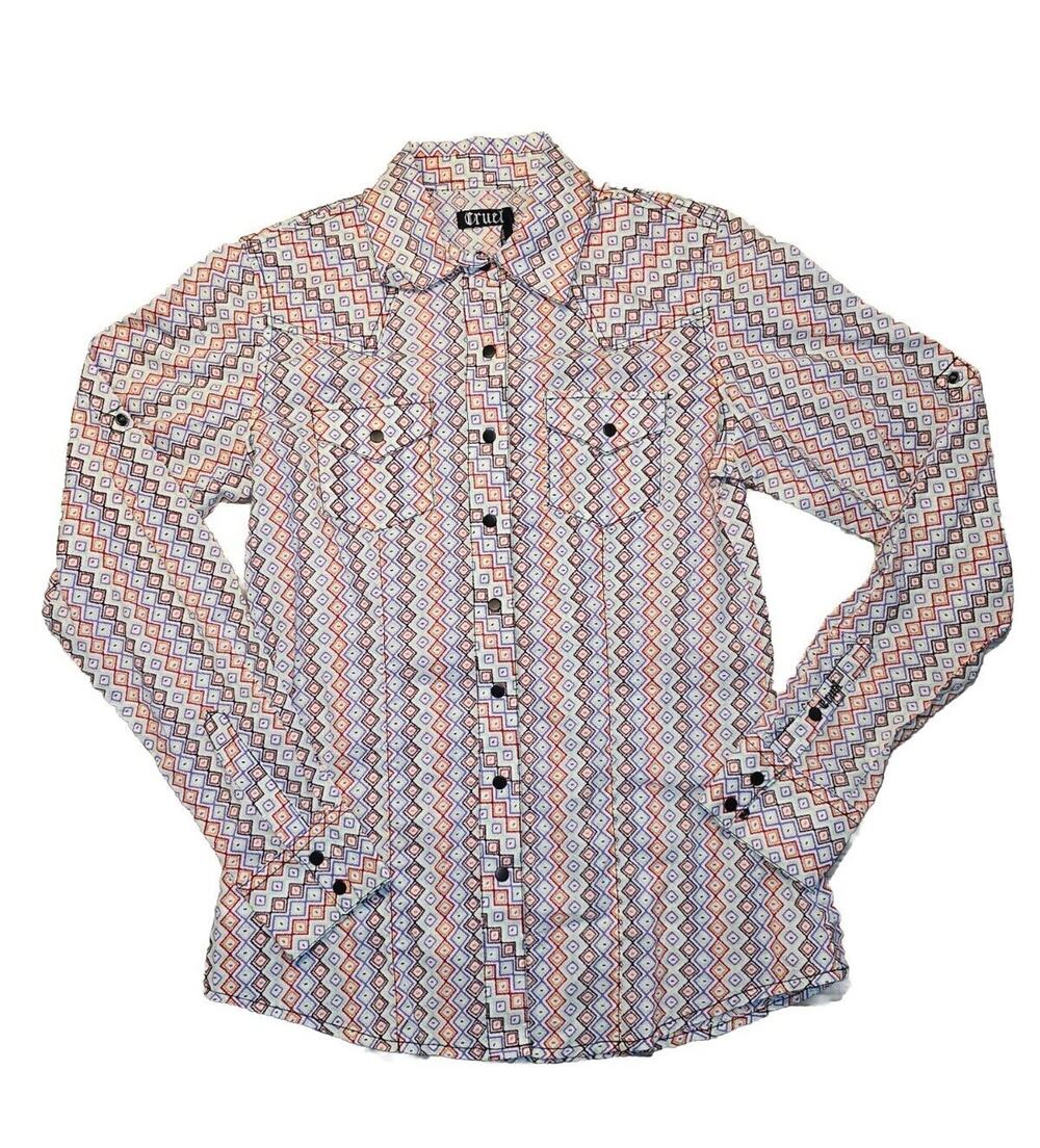 Cruel Arena Fit Western Shirt Long Sleeve Snap Front Cotton Womens Small NWT